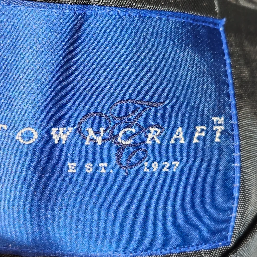 Towncraft Grey Plaid 2 Button Wool Blazer Check Measurements for Size (48?)